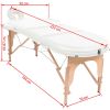 Folding Massage Table 1.6" Thick with 2 Bolsters Oval White